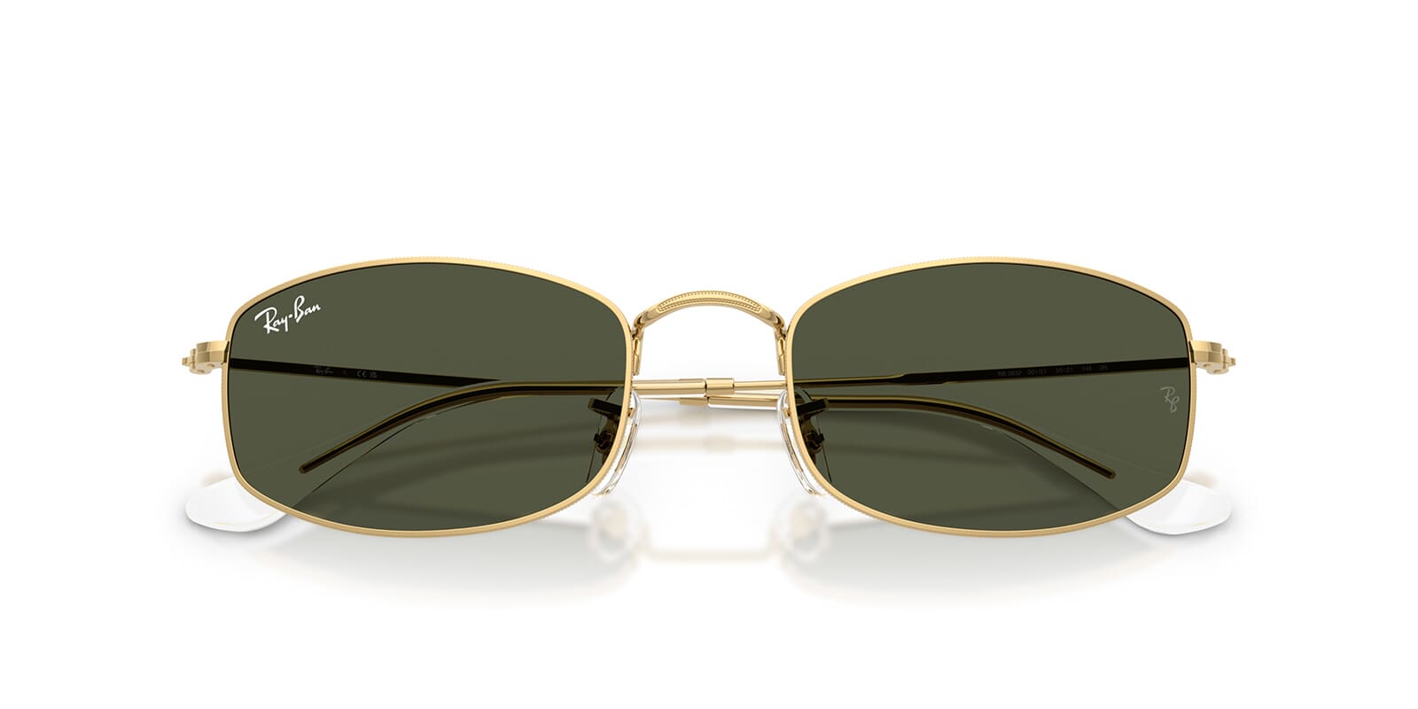 Ray-Ban RB3832 Geometric Sunglasses in Green / Arista Gold, back view