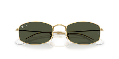 Ray-Ban RB3832 Geometric Sunglasses in Green / Arista Gold, back view
