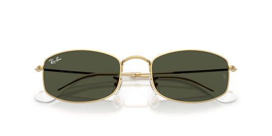 Ray-Ban RB3832 Geometric Sunglasses in Green / Arista Gold, back view
