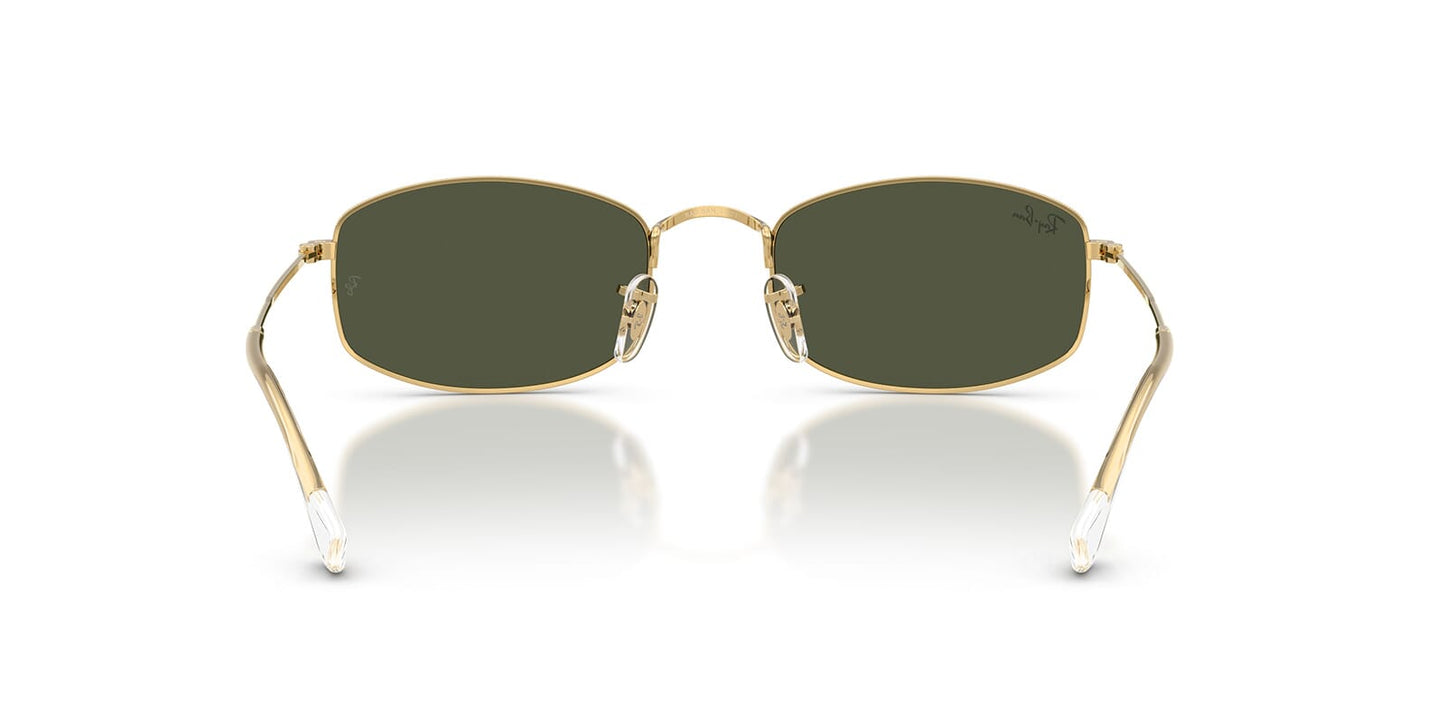 Ray-Ban RB3832 Geometric Sunglasses in Green / Arista Gold, detail view
