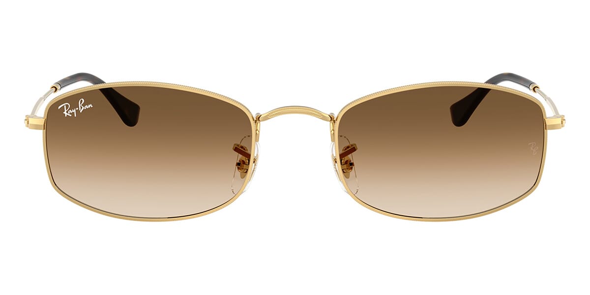 Ray-Ban RB3832 Geometric Sunglasses in Gradient Brown / Arista Gold, side view