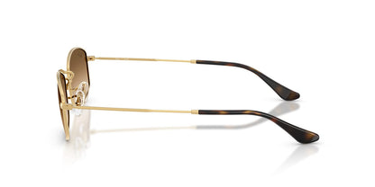 Ray-Ban RB3832 Geometric Sunglasses in Gradient Brown / Arista Gold, angle view