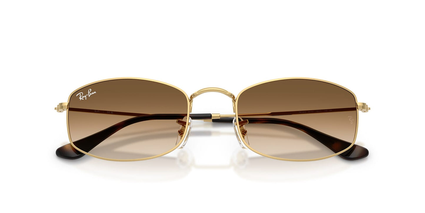 Ray-Ban RB3832 Geometric Sunglasses in Gradient Brown / Arista Gold, back view