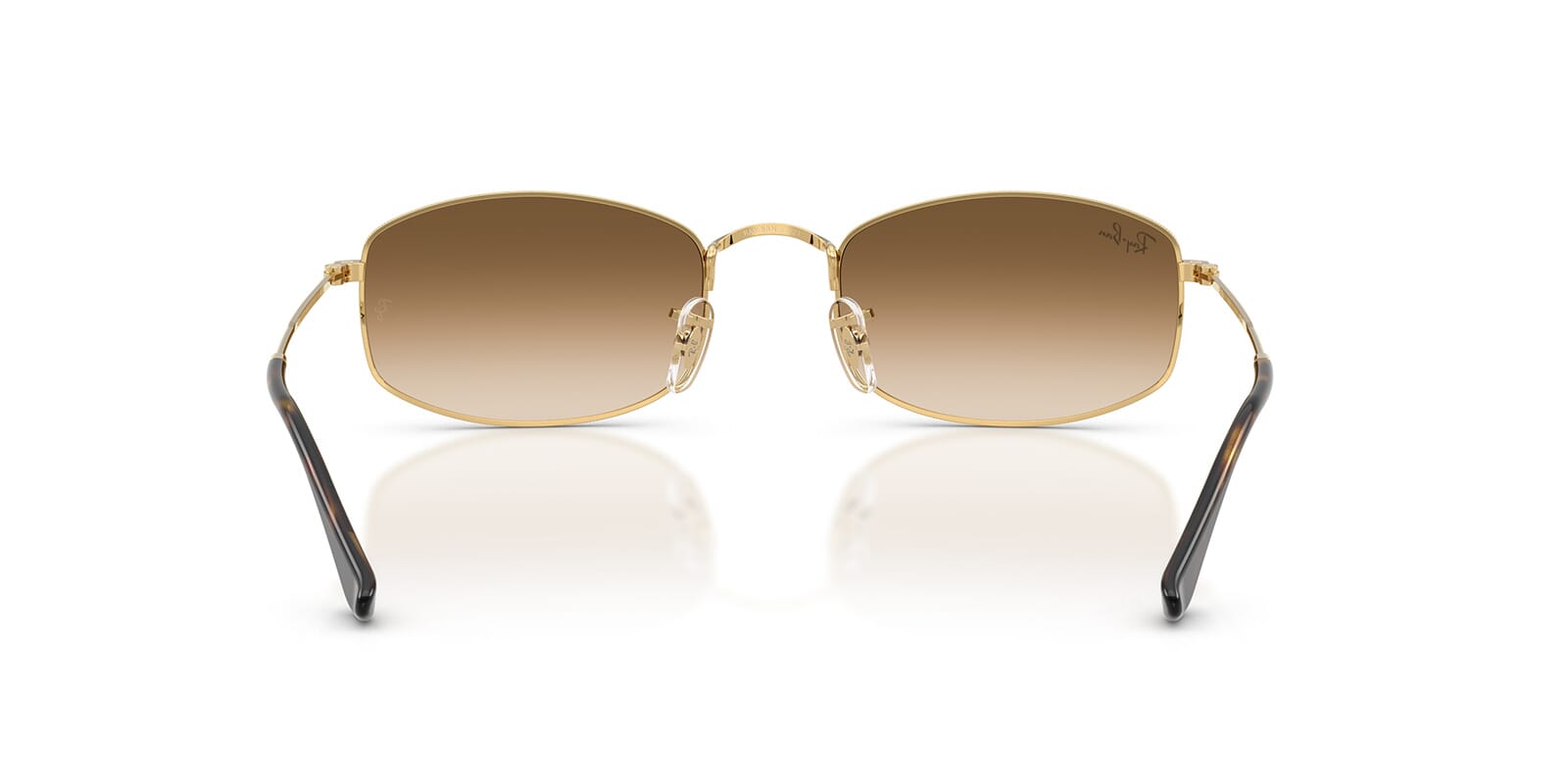 Ray-Ban RB3832 Geometric Sunglasses in Gradient Brown / Arista Gold, detail view