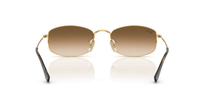 Ray-Ban RB3832 Geometric Sunglasses in Gradient Brown / Arista Gold, detail view