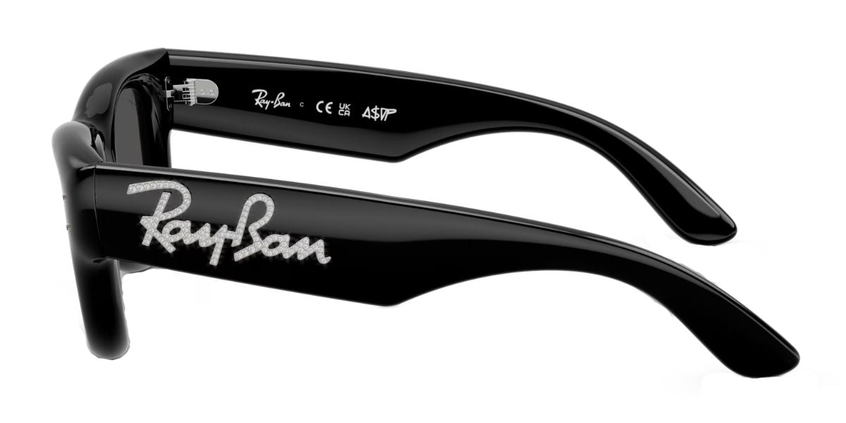 Ray-Ban RB4940B Square Sunglasses in Grey / Black Crystal, side view