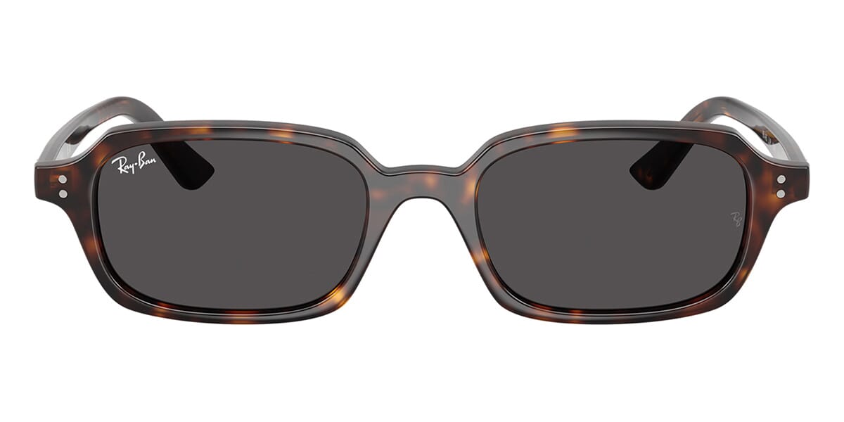 Ray-Ban RB4455 Rectangle Sunglasses in Dark Grey / Havana, angle view