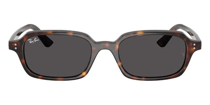Ray-Ban RB4455 Rectangle Sunglasses in Dark Grey / Havana, angle view