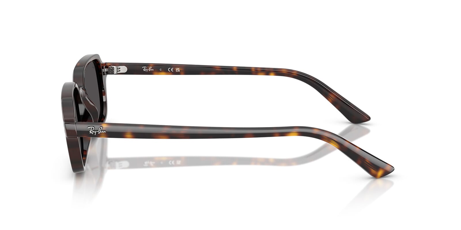 Ray-Ban RB4455 Rectangle Sunglasses in Dark Grey / Havana, side view