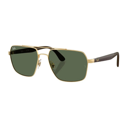 Ray-Ban RB3785 Square Sunglasses in Dark Green / Gold, angle view