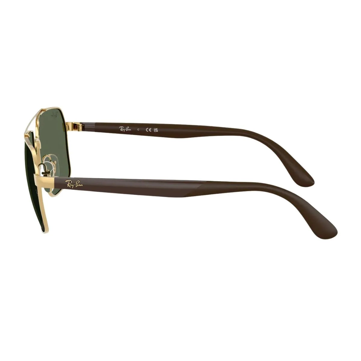 Ray-Ban RB3785 Square Sunglasses in Dark Green / Gold, side view