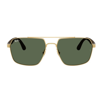 Ray-Ban RB3785 Square Sunglasses in Dark Green / Gold, front view