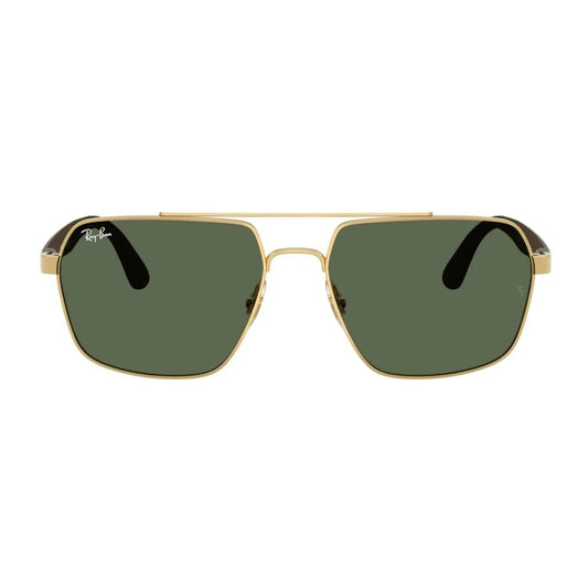 Ray-Ban RB3785 Square Sunglasses in Dark Green / Gold, front view