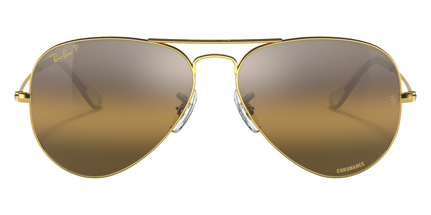 Ray-Ban RB3025 Aviator Sunglasses in Brown/Gold, angle view