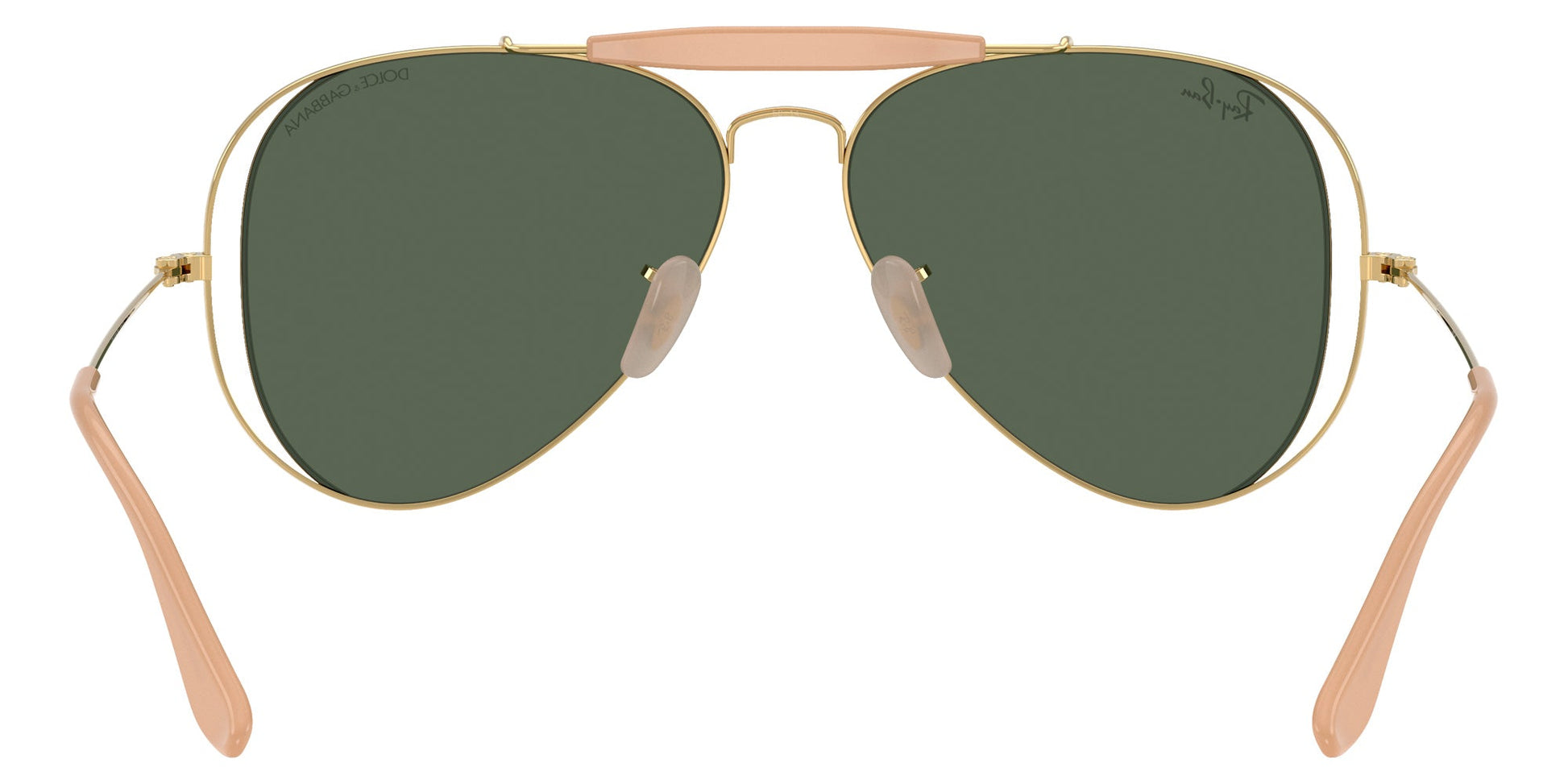Ray-Ban RB3029M Aviator Sunglasses in Solid Green Lenses With Gold Frame, angle view