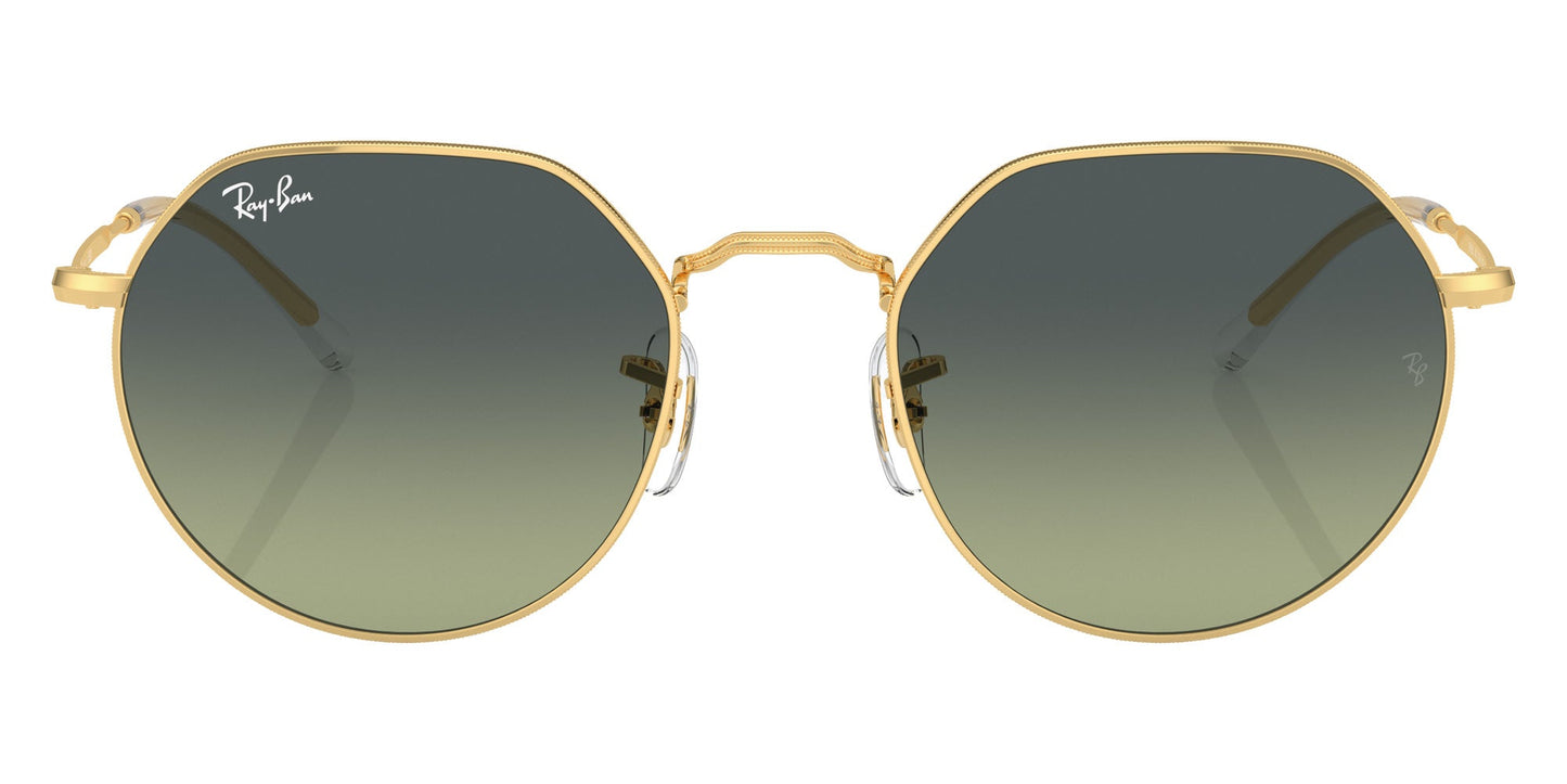 Ray-Ban RB3565 Geometric Sunglasses in Green Gold, front view