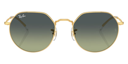 Ray-Ban RB3565 Geometric Sunglasses in Green Gold, front view