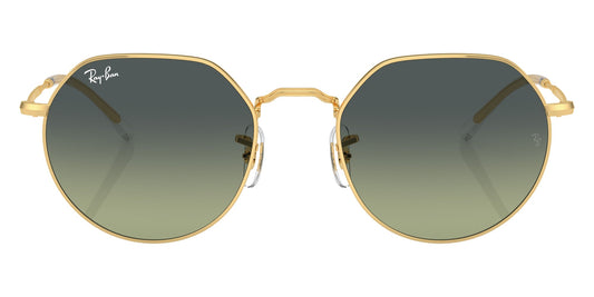 Ray-Ban RB3565 Geometric Sunglasses in Green Gold, front view