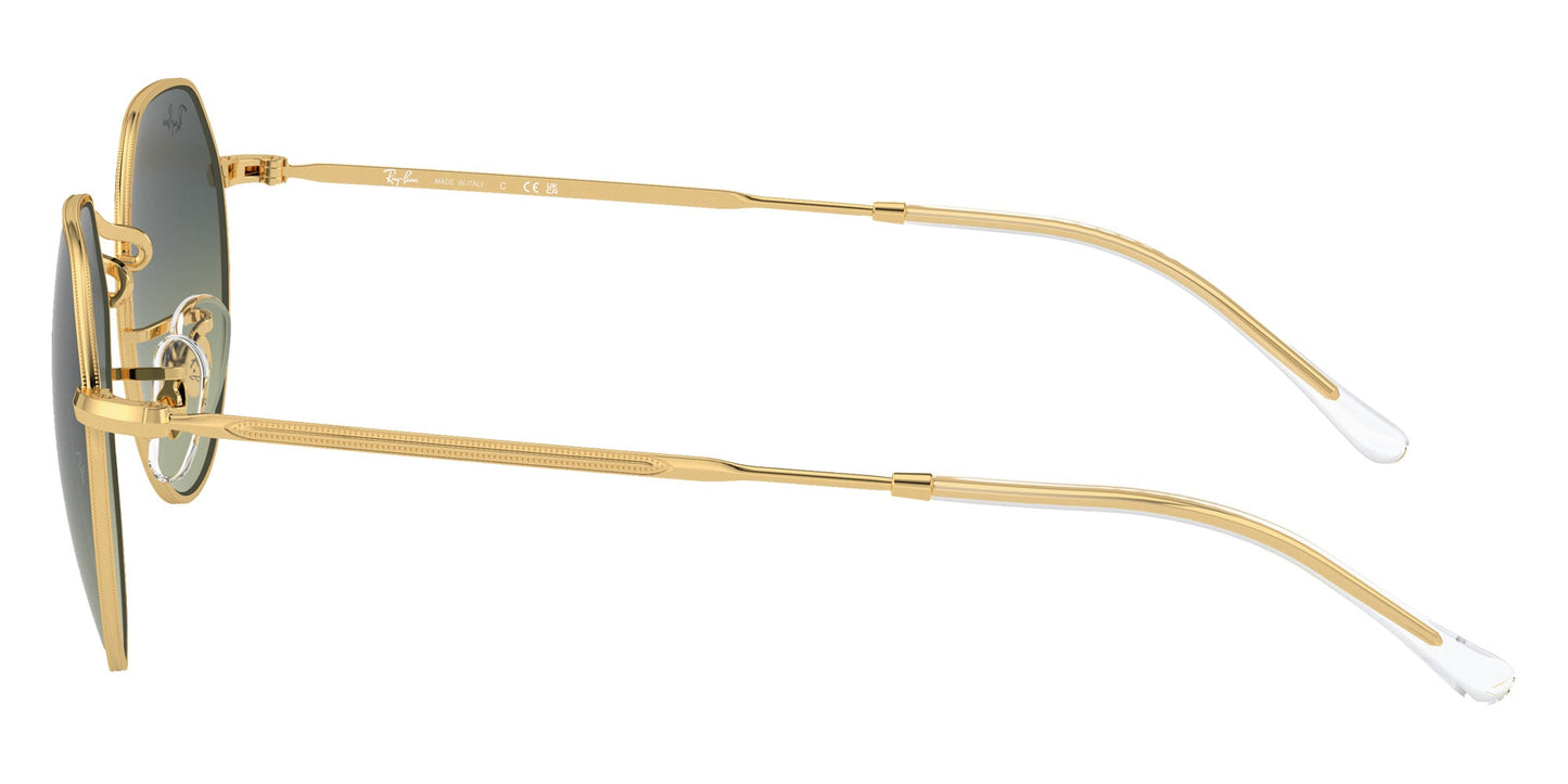 Ray-Ban RB3565 Geometric Sunglasses in Green Gold, side view