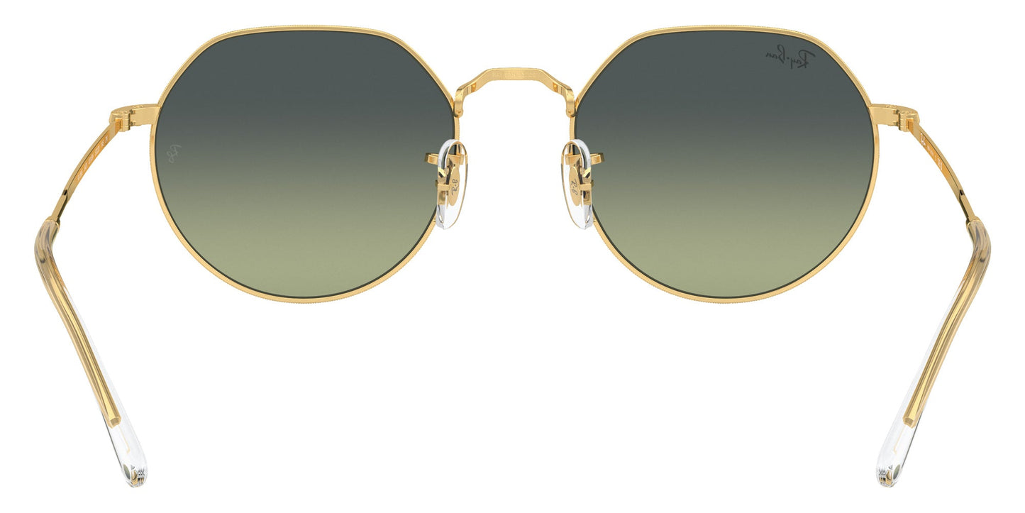 Ray-Ban RB3565 Geometric Sunglasses in Green Gold, back view