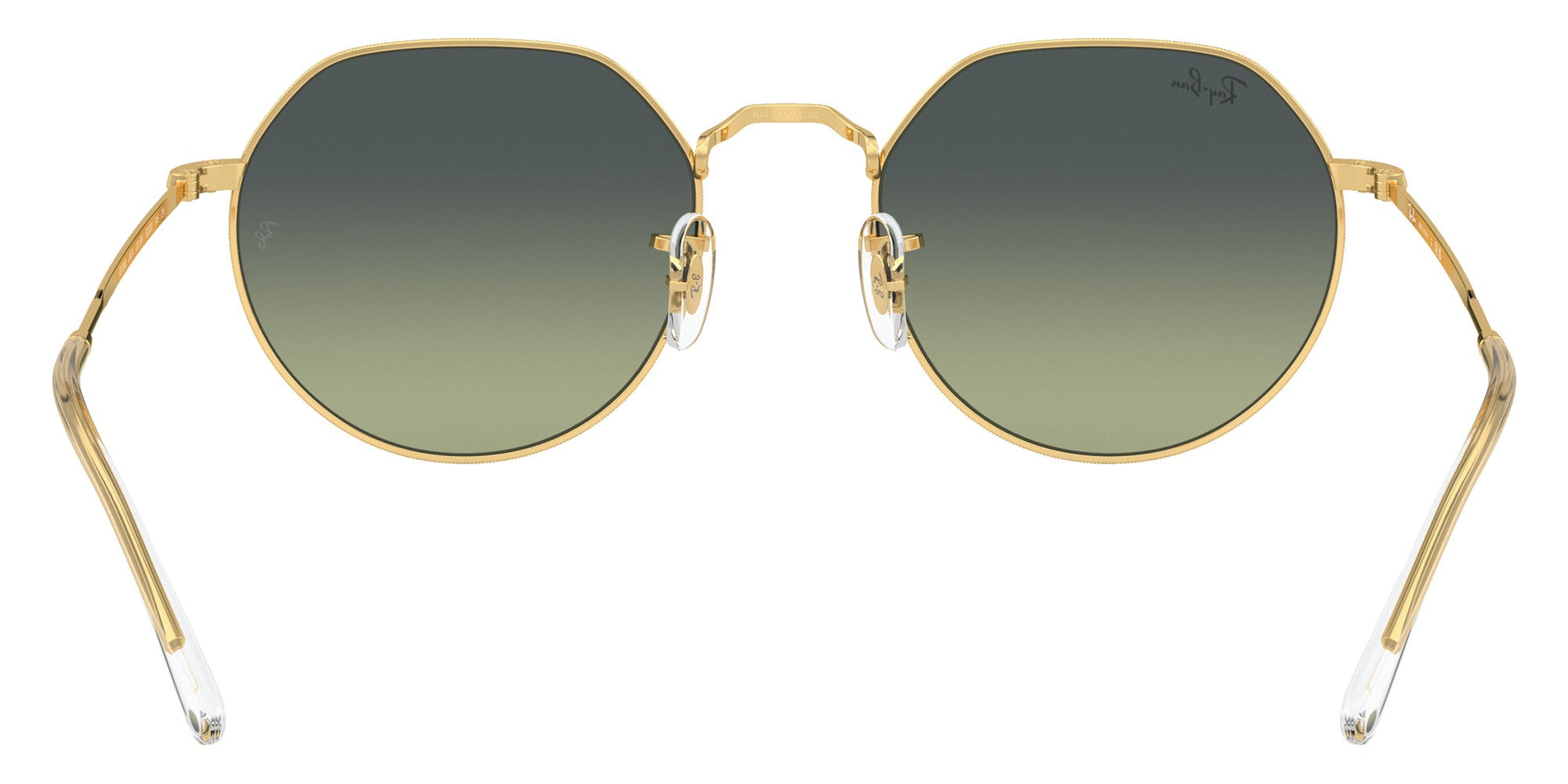 Ray-Ban RB3565 Geometric Sunglasses in Green Gold, back view