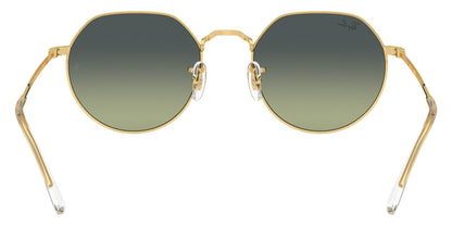 Ray-Ban RB3565 Geometric Sunglasses in Green Gold, back view
