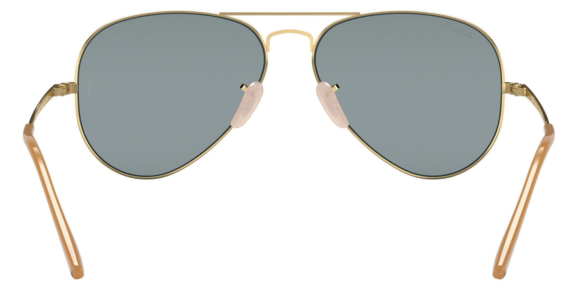 Ray-Ban RB3689 Aviator Sunglasses in Blue Gold, back view