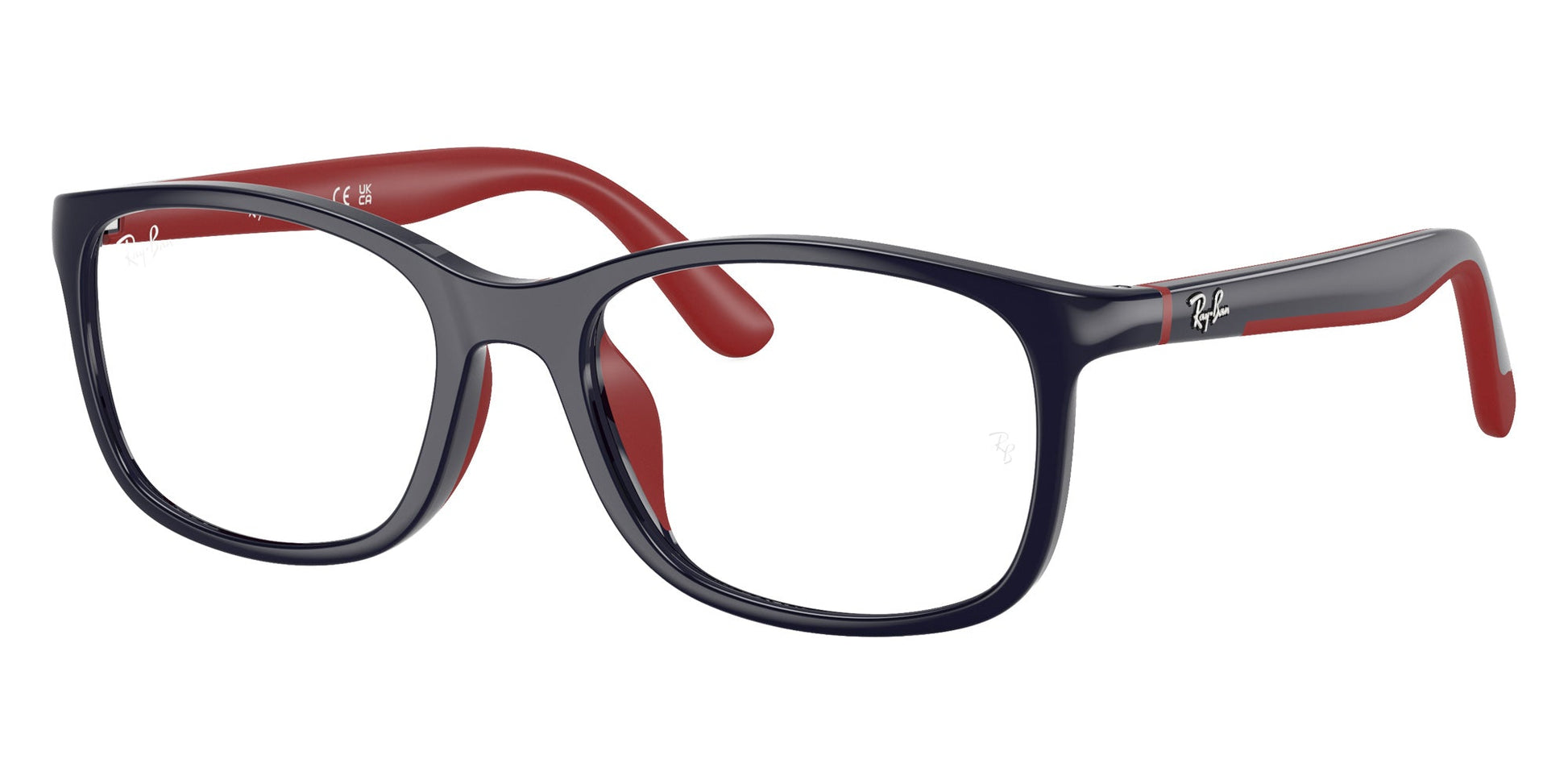 Ray-Ban RY1644 Rectangle Eyeglasses in Blue On Rubber Red, front view