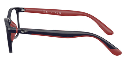 Ray-Ban RY1644 Rectangle Eyeglasses in Blue On Rubber Red, side view