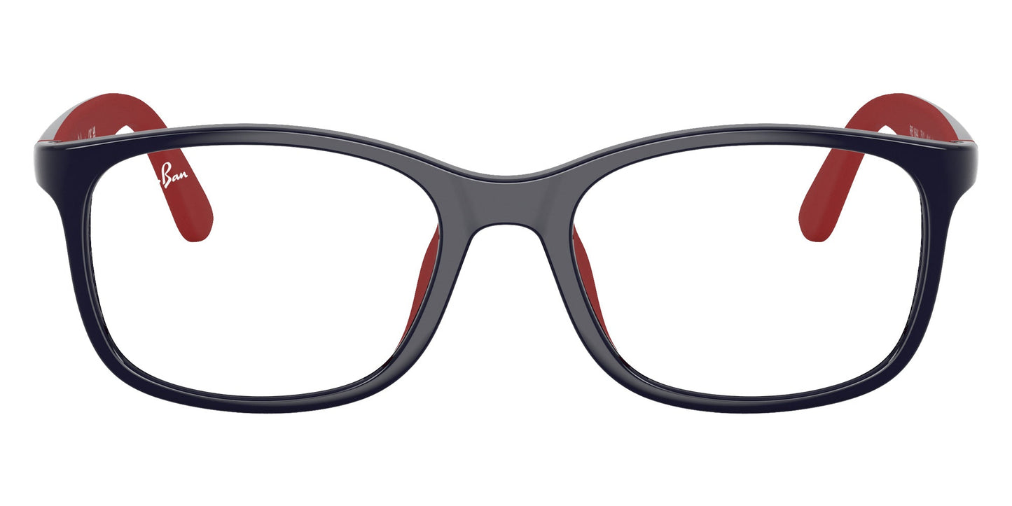 Ray-Ban RY1644 Rectangle Eyeglasses in Blue On Rubber Red, detail view