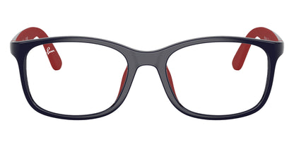 Ray-Ban RY1644 Rectangle Eyeglasses in Blue On Rubber Red, detail view