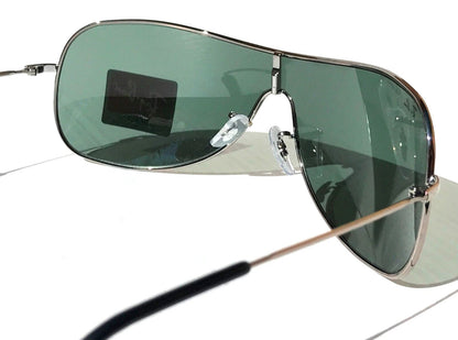 Ray-Ban RB3211 Geometric Sunglasses in Green / Chrome, back view
