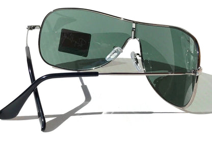 Ray-Ban RB3211 Geometric Sunglasses in Green / Chrome, detail view