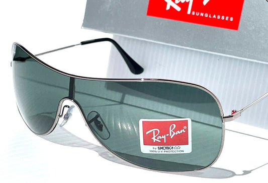Ray-Ban RB3211 Geometric Sunglasses in Green / Chrome, angle view