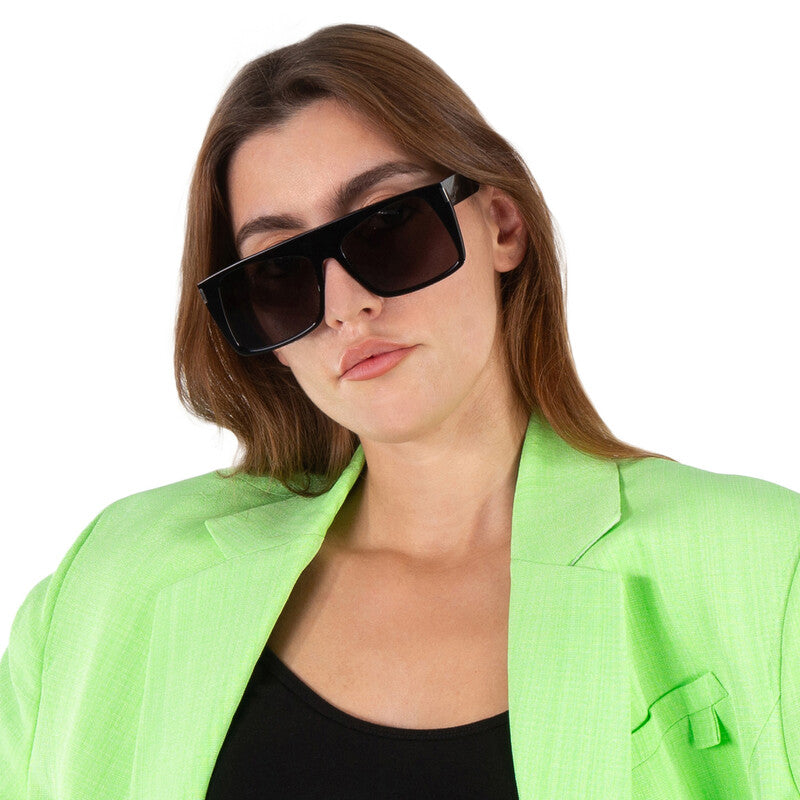 Saint Laurent SL651/S Geometric Sunglasses in Black/Black, angle view
