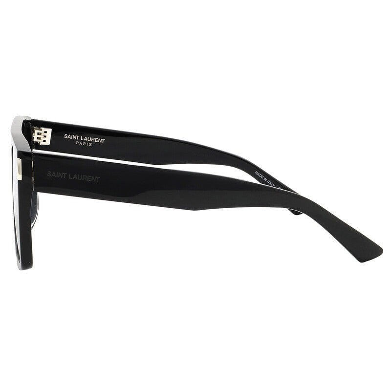 Saint Laurent SL651/S Geometric Sunglasses in Black/Black, back view