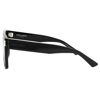 Saint Laurent SL651/S Geometric Sunglasses in Black/Black, back view