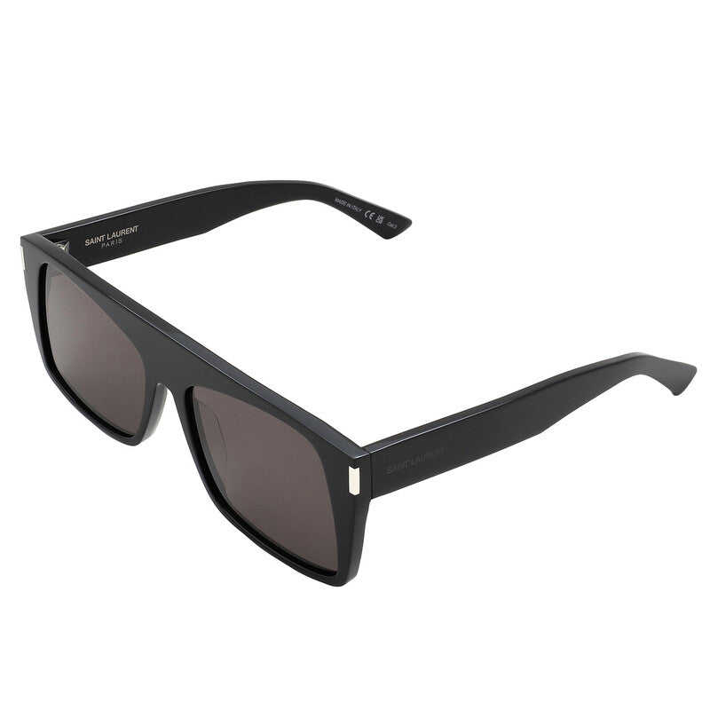Saint Laurent SL651/S Geometric Sunglasses in Black/Black, detail view