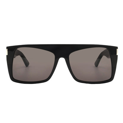 Saint Laurent SL651/S Geometric Sunglasses in Black/Black, front view