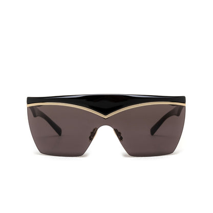 Saint Laurent SL614 Geometric Sunglasses in Black/Black, front view