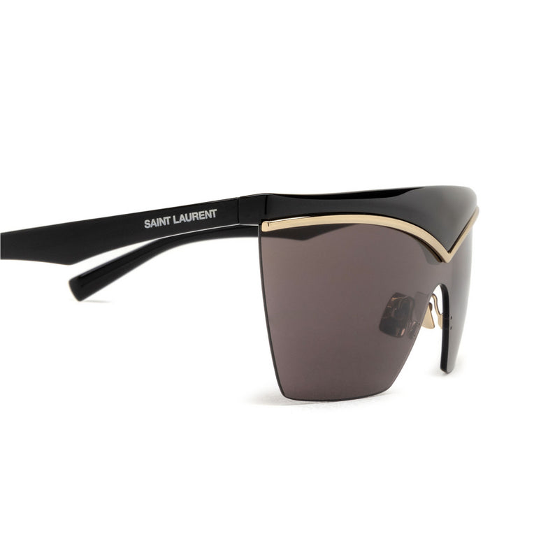 Saint Laurent SL614 Geometric Sunglasses in Black/Black, angle view