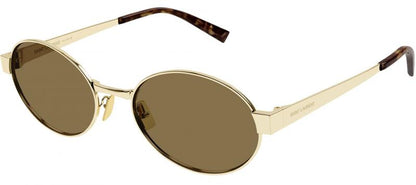 Saint Laurent SL692S Round Sunglasses in Brown/Gold, front view
