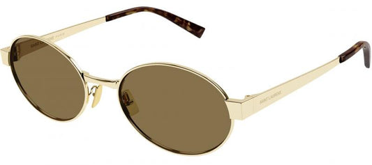 Saint Laurent SL692S Round Sunglasses in Brown/Gold, front view