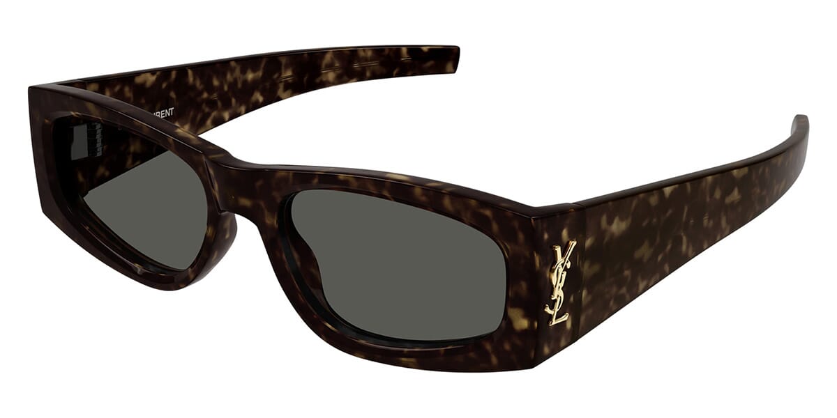 Saint Laurent SLM140 Square Sunglasses in Grey / Havana, front view