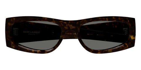Saint Laurent SLM140 Square Sunglasses in Grey / Havana, side view