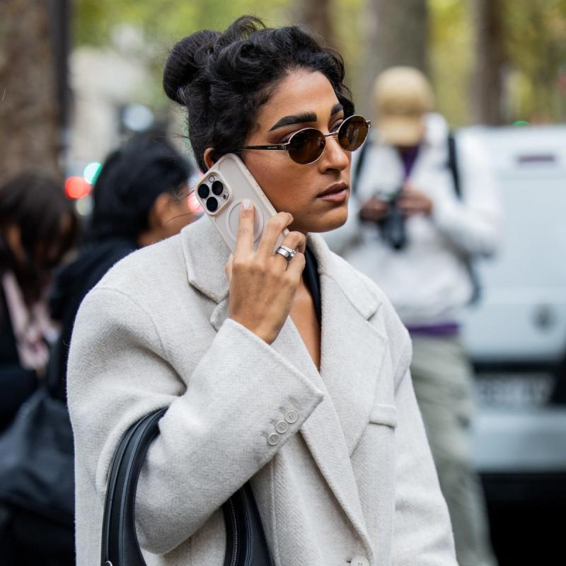 Saint Laurent SL692S Round Sunglasses in Brown/Gold, angle view