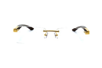 Maybach THE ARTIST III Rectangle Eyeglasses in Clear / Gold Plated Ebony Mother-Of-Pearl Walnut Burr, side view