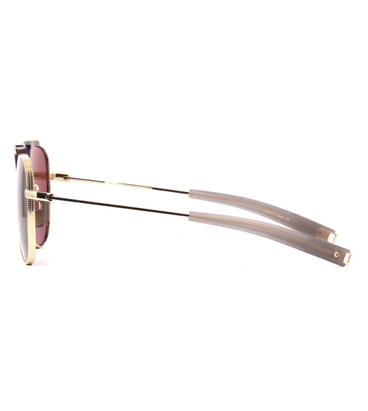 DITA DLS401 Aviator Sunglasses in Brown White Gold, side view