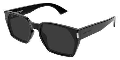Saint Laurent SL894S Rectangle Sunglasses in Grey/Black, side view