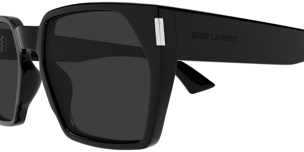 Saint Laurent SL894S Rectangle Sunglasses in Grey/Black, angle view